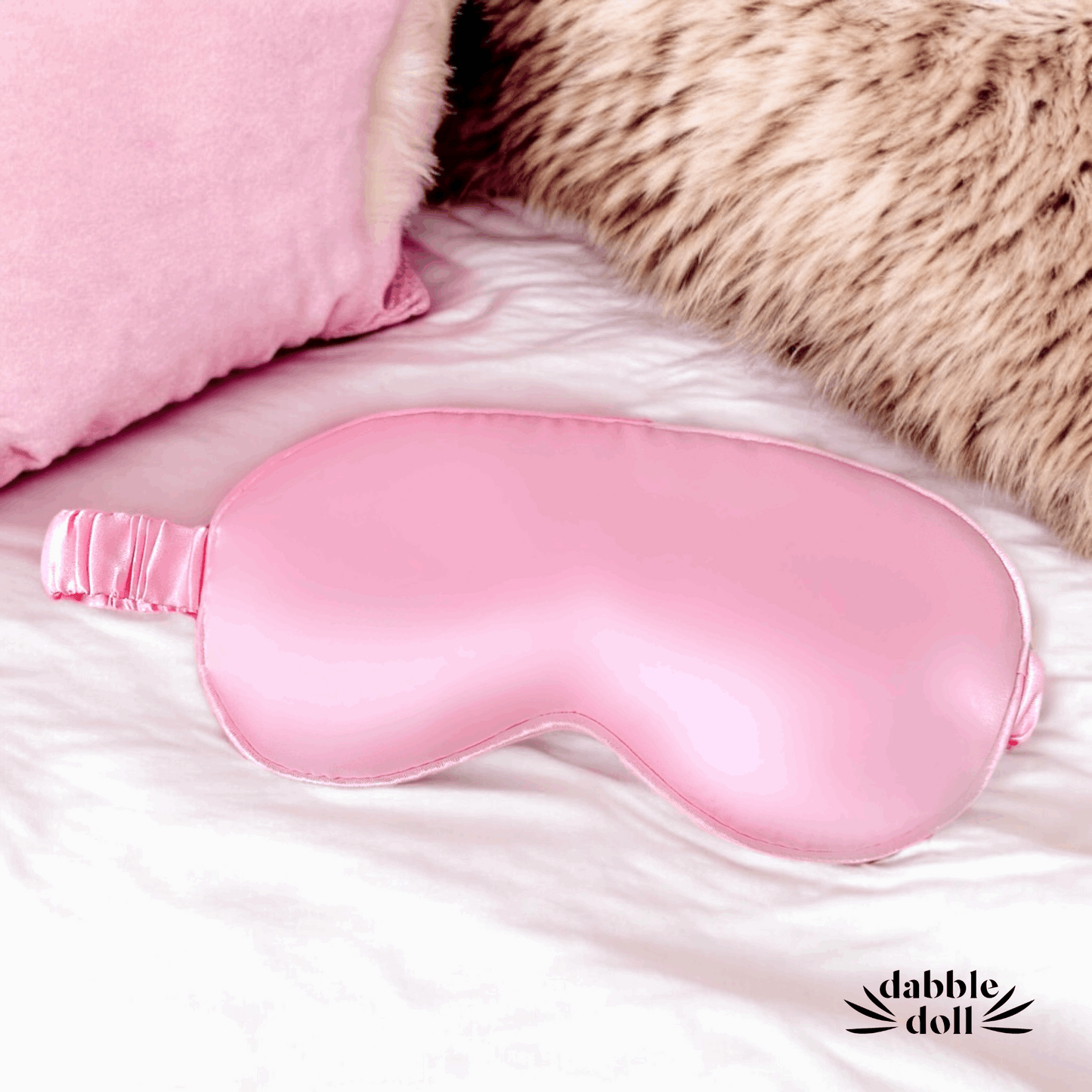 Satin sleep mask eye cover blackout shade in pink for restful nights sleep luxury gift box hygge gift box for women care package