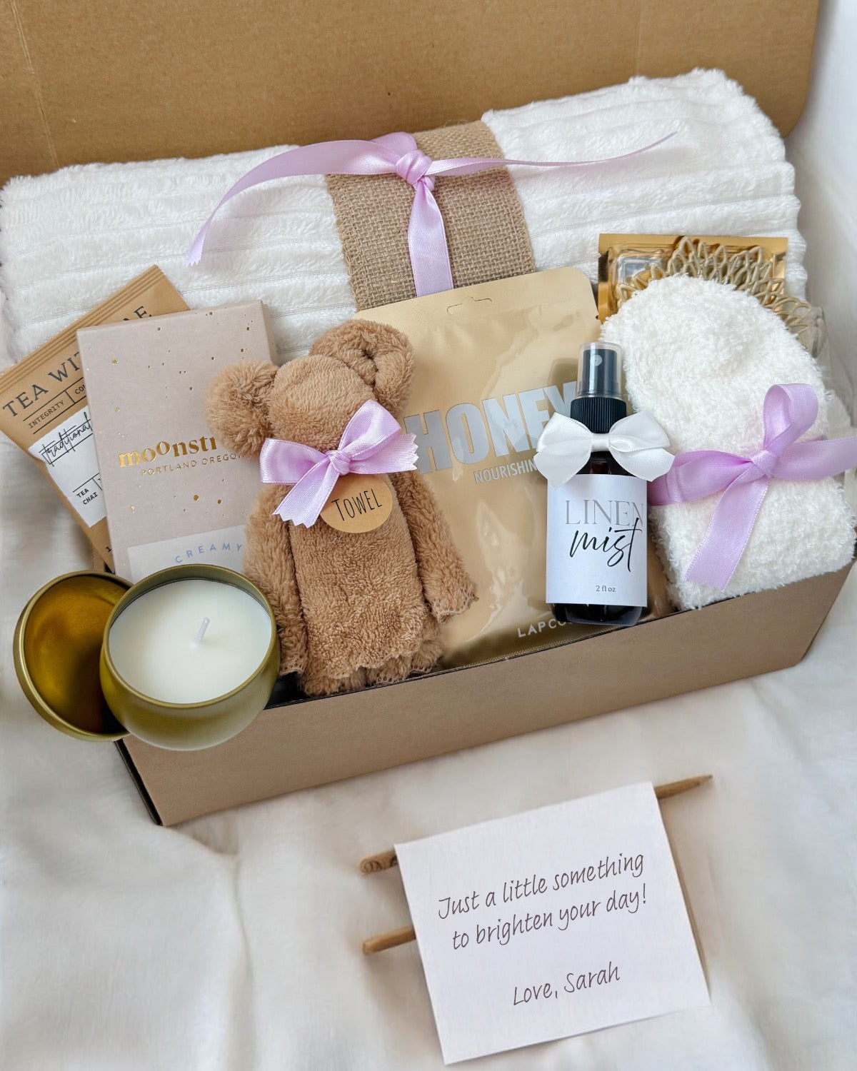 Hygge Gift Box with Blanket, Cozy Socks, Linen Mist, Candle + More