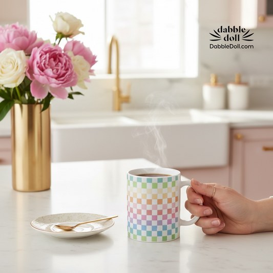 Checkered Rainbow Mug