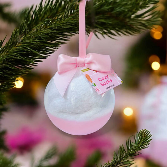 Dabble Doll Cozy Socks Gift Set in a Decorative Ornament with a Pink Bow