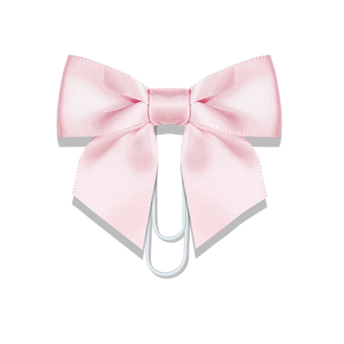 Dabble Doll Bow Bookmark in Pink Satin for Stylish Page Marking