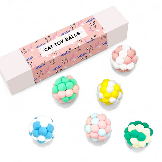 Dabble Doll colorful cat plush toy balls set with soft felt textures in multiple pastel colors