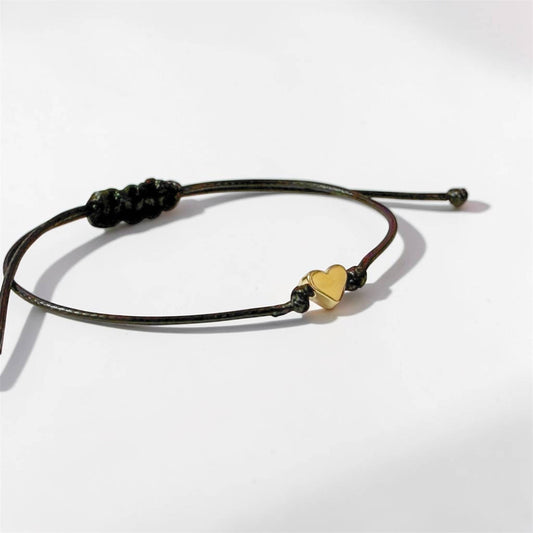 Dabble Doll Adjustable Bracelet with Gold Heart Charm Perfect for a Birthday Gift