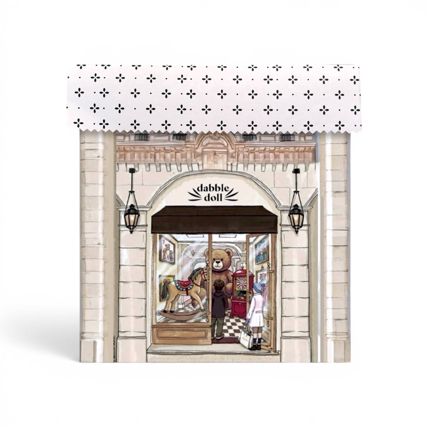 Dabble Doll Gift Box in pastel colors featuring a charming illustration, perfect for girls and women