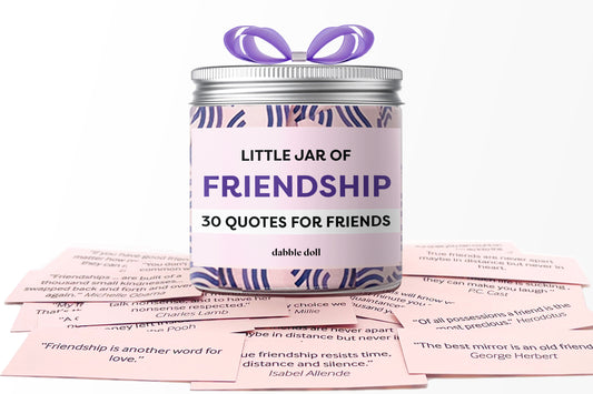 Dabble Doll Little Jar of Friendship with 30 Quotes for Girls, a perfect gift best friend.