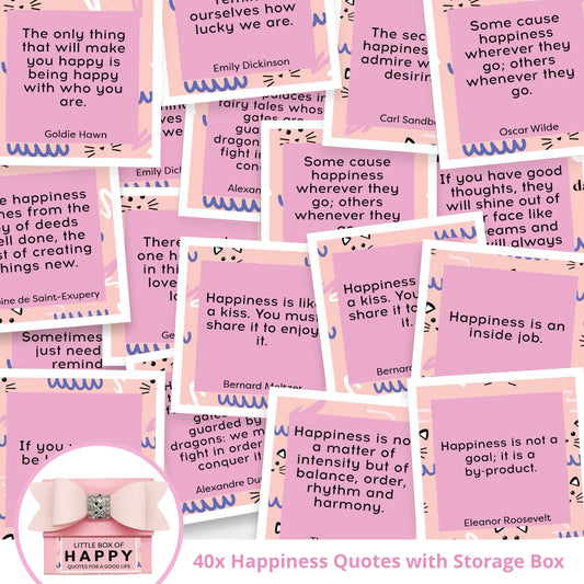 Pink Dabble Doll Gift Box for Girls featuring 40 happy quotes on decorative cards