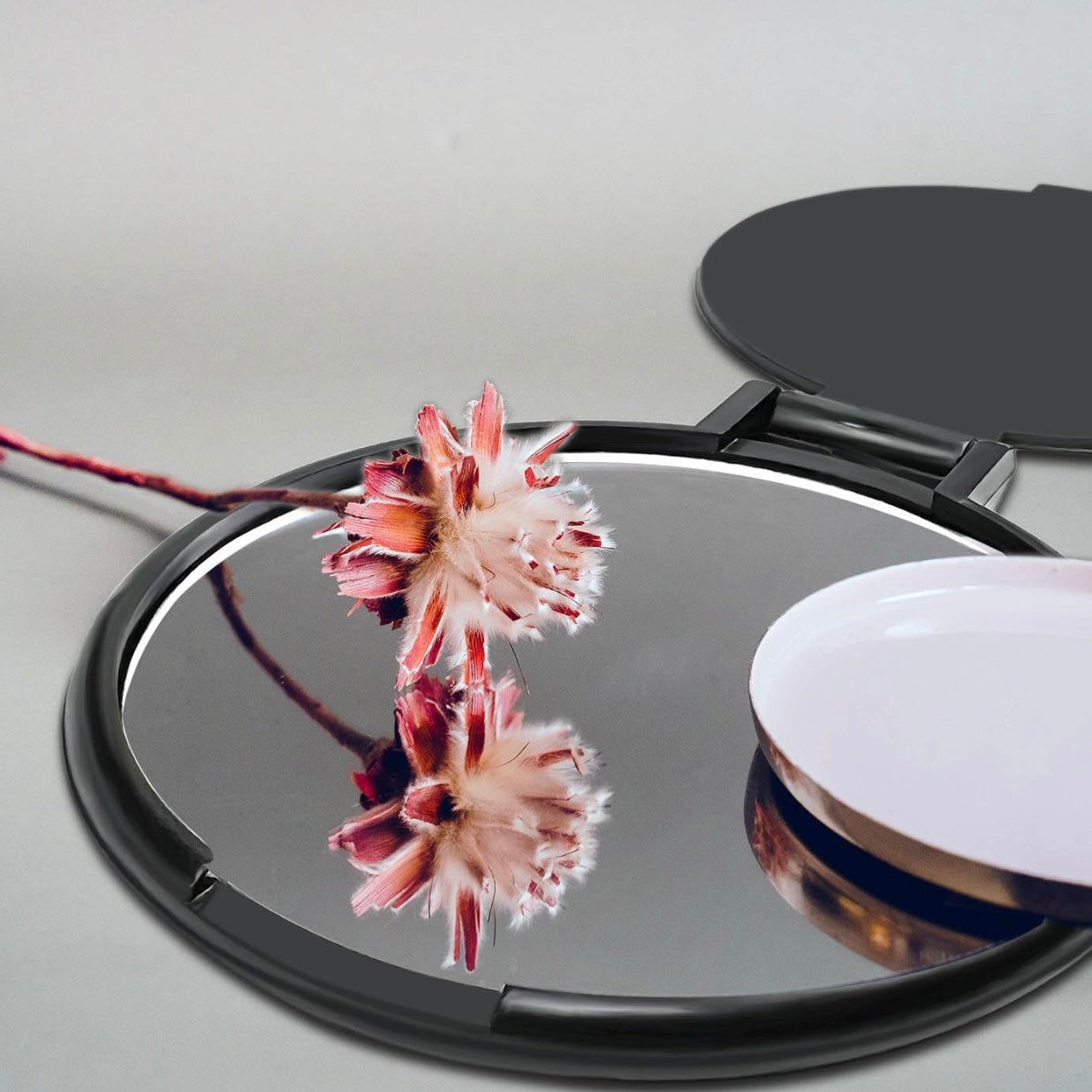 Dabble Doll Round Mirror with Floral Reflection and Elegant Design for Home Decor