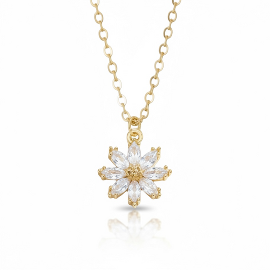 Dabble Doll Gold Necklace with Star Pendant Decorated with Sparkling Crystals