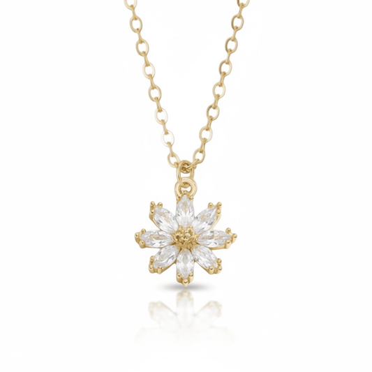 Dabble Doll Gold Necklace with Star Pendant Decorated with Sparkling Crystals