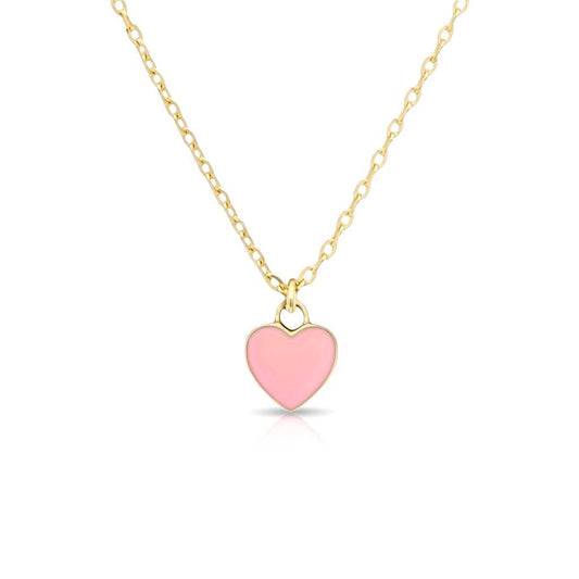 Dabble Doll Tiffanys necklace heart featuring a pink heart pendant on a delicate gold chain