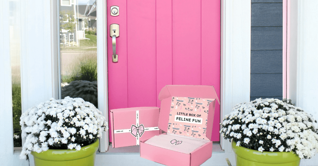 Gift in a box featuring a pink theme, perfect for girls and women, placed by a vibrant flower arrangement