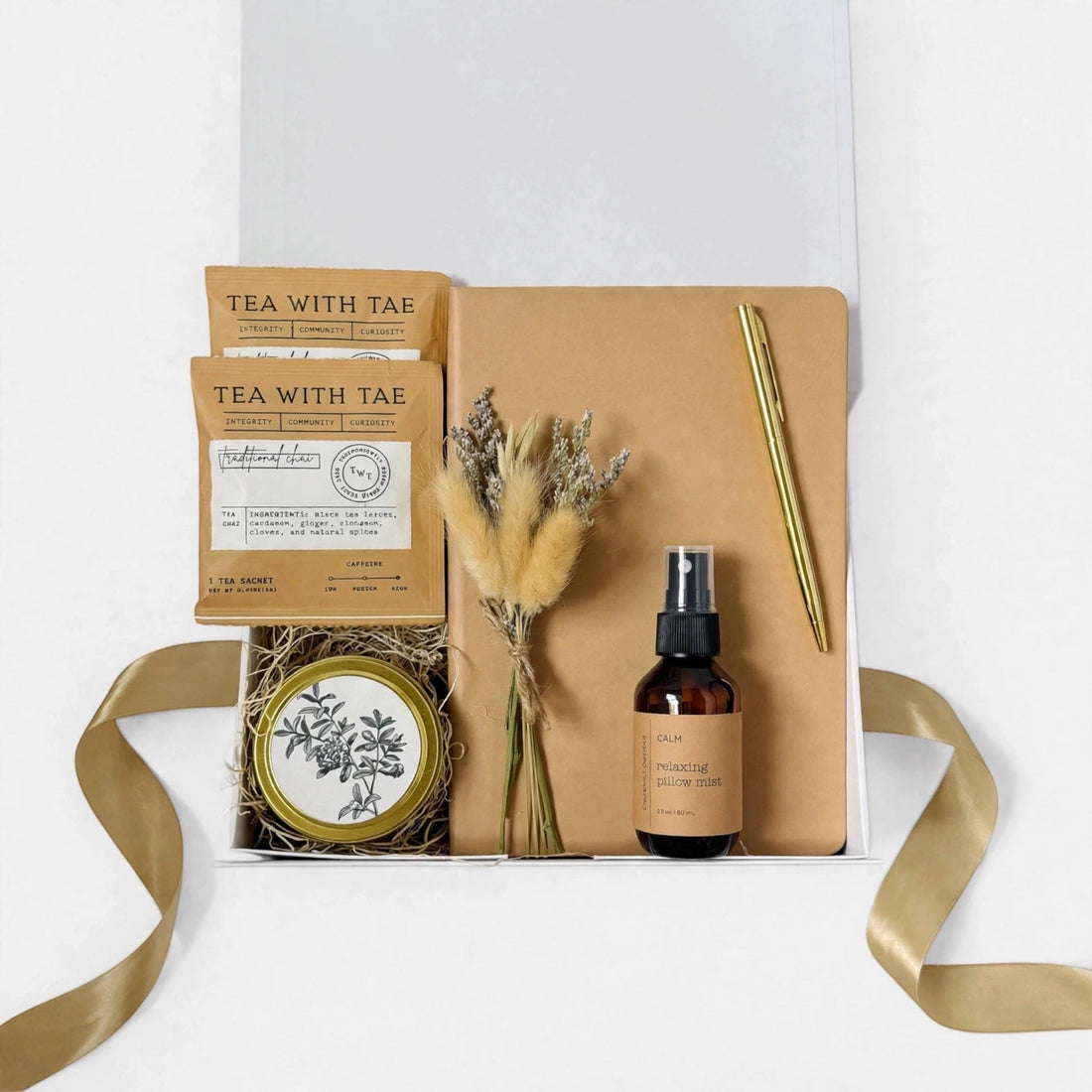 Dabble Doll Evening Ritual self-care gift box, the most popular gift box theme, with candle and journal