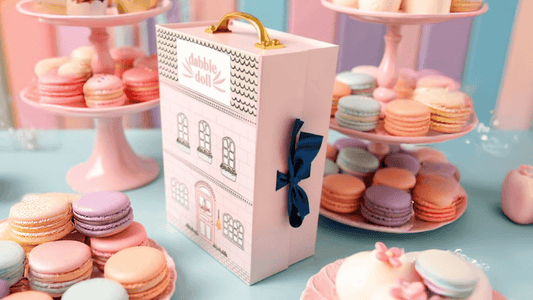 Charming gift box for her filled with pastel macarons, perfect for girls and women celebrations