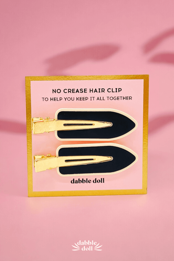 Best sellers collection of stylish no crease hair clips for girls and women in black and gold