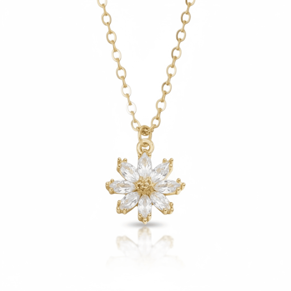 Dabble Doll Gold Necklace with Star Pendant Decorated with Sparkling Crystals