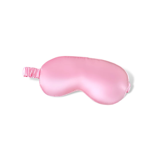 Pink silky satin sleep eye mask blackout eye shade, eye cover for sleep, travel, relaxation