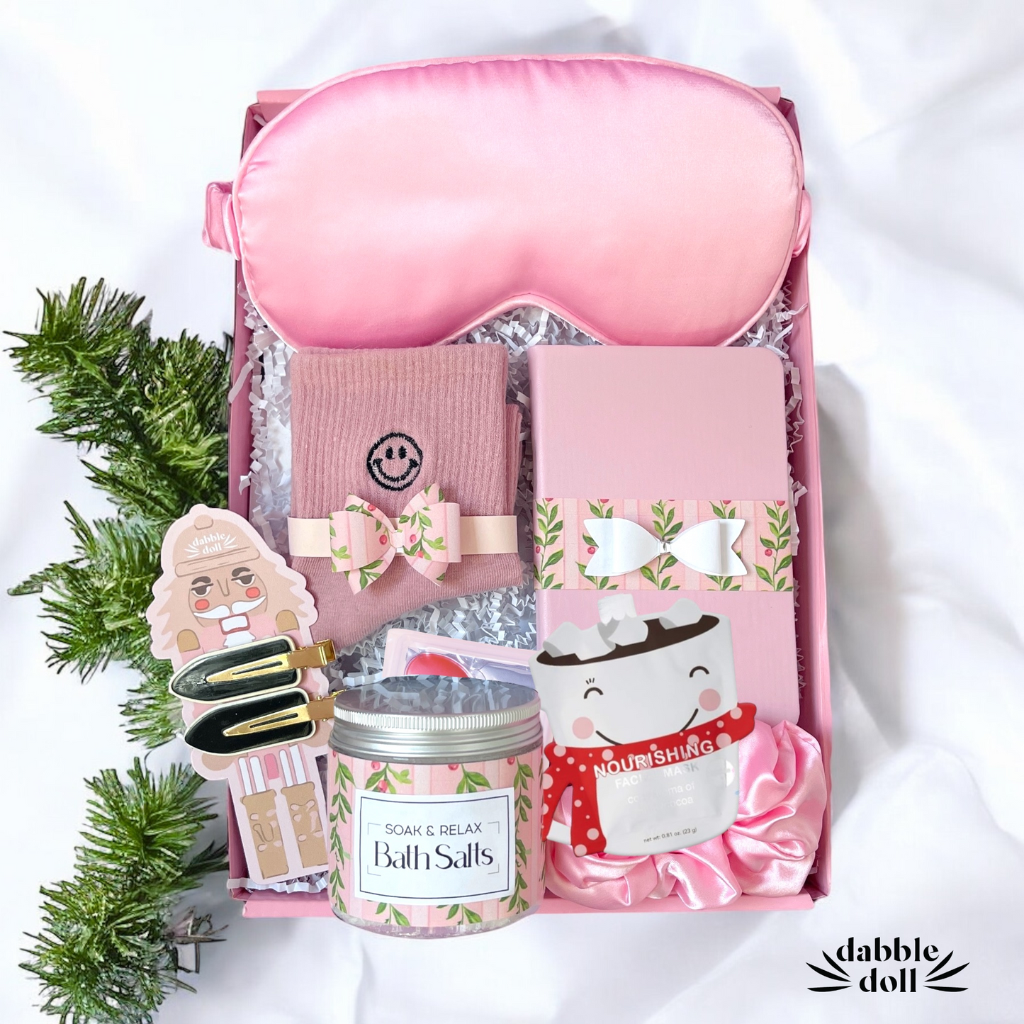 Pink Christmas Holiday Gift Box Care Package for Women