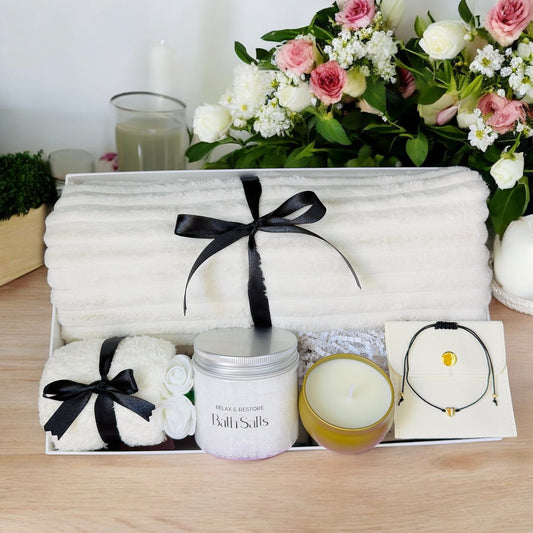 Luxury Classic Gift Box with Blanket for Cozy Spa Comfort Gift for Her