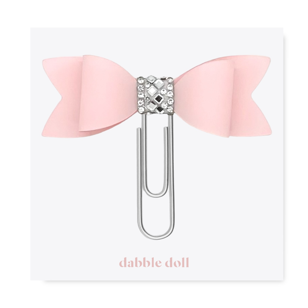 Bow Paperclip Bookmark in Blush