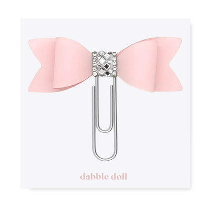 Bow Paperclip Bookmark in Blush