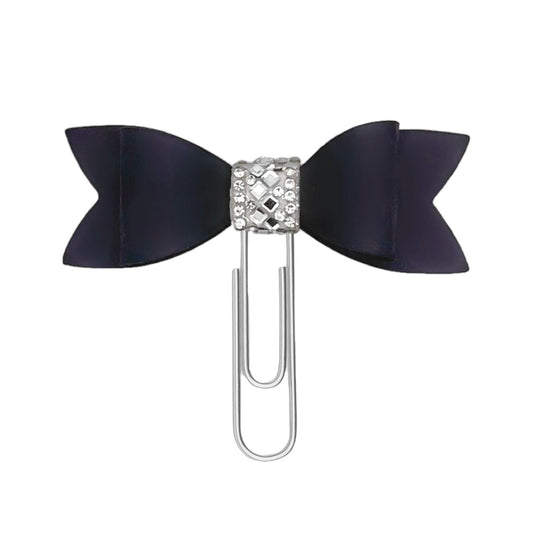 Bow bookmark, planner paperclip bow bookmark, fairytale cute girly book accessory with Crystal rhinestone trim