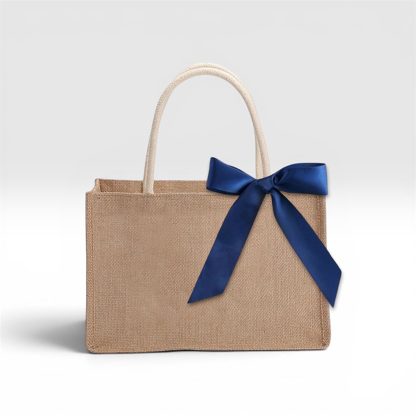 Burlap Tote Bag Mini Jute Reusable Waterproof Bag with Handles Small Blank Canvas for Wedding Beach Custom Corporate Employee Gift 9.06 x 6.3 x 5.12)