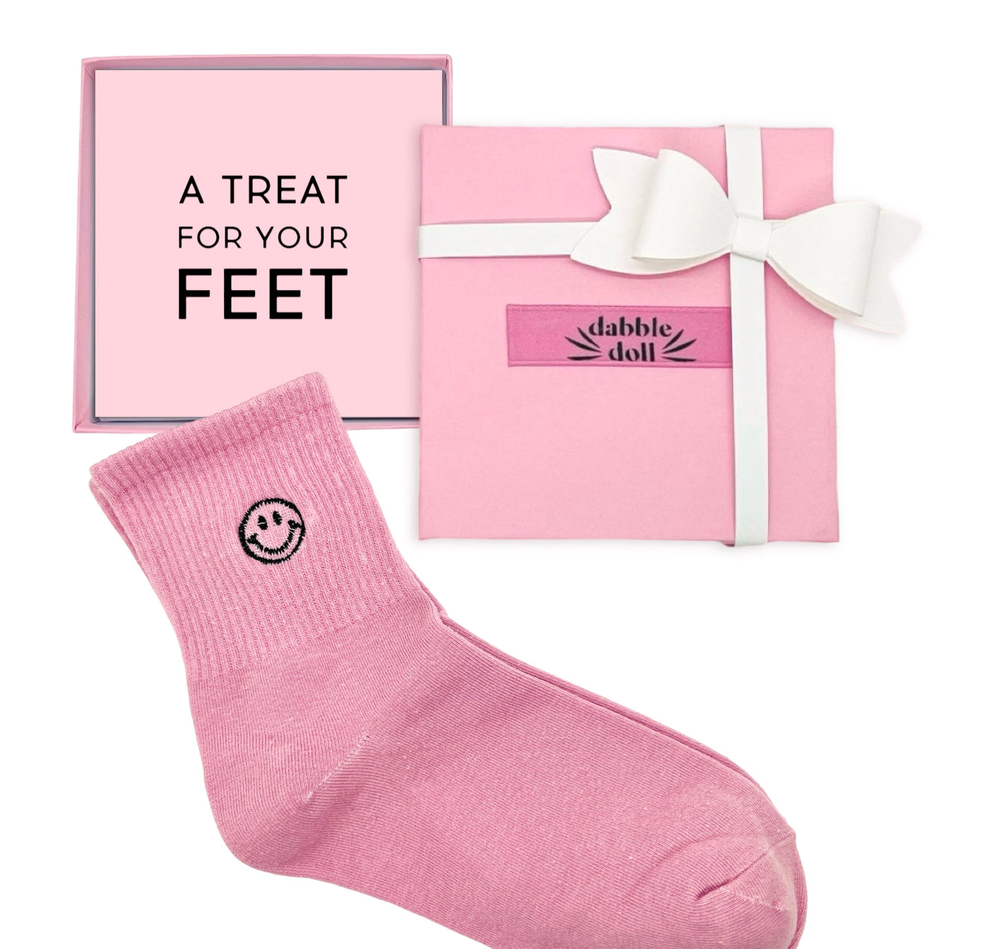 Custom Happy Birthday Gift Box | Pink Sleep Mask + Smiley Socks