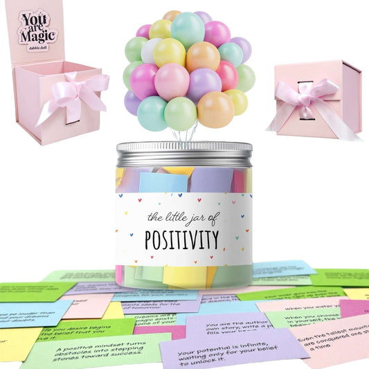 Positivity quotes, inspirational quotes, uplifting message jar, gift for encouragement with gift box