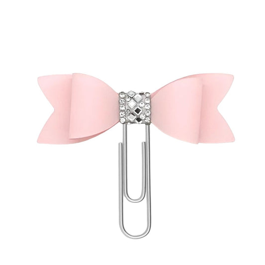 Bow bookmark, planner paperclip bow bookmark, fairytale cute girly book accessory with Crystal rhinestone trim