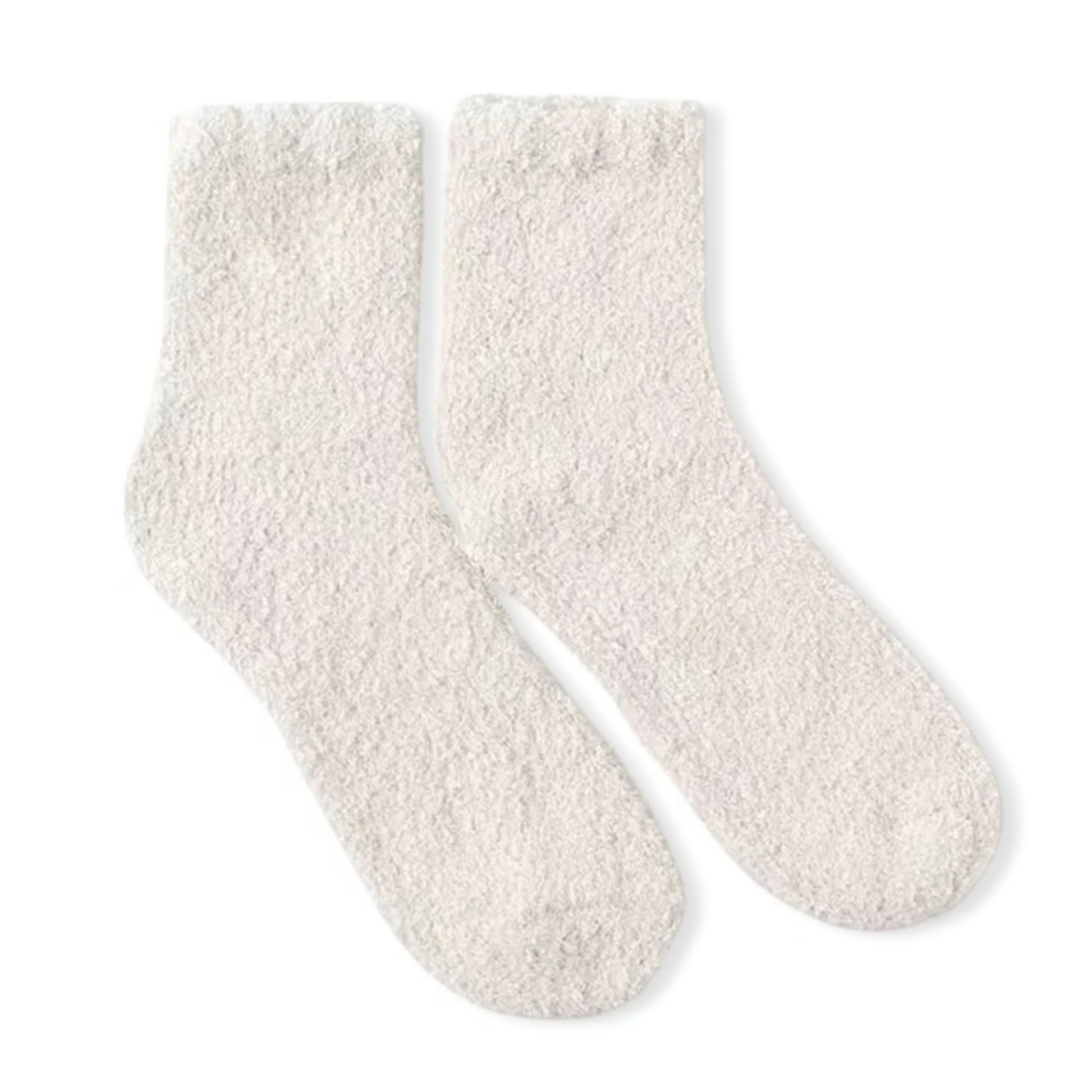 Fuzzy socks in khaki