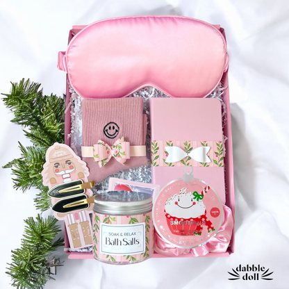 Pink Christmas Holiday Gift Box Care Package for Women