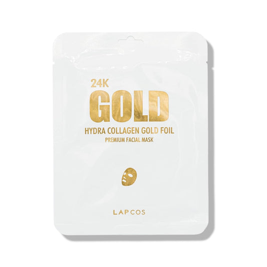 LAPCOS 24K Gold Sheet Mask, Hydra Collagen Gold Foil premium facial mask