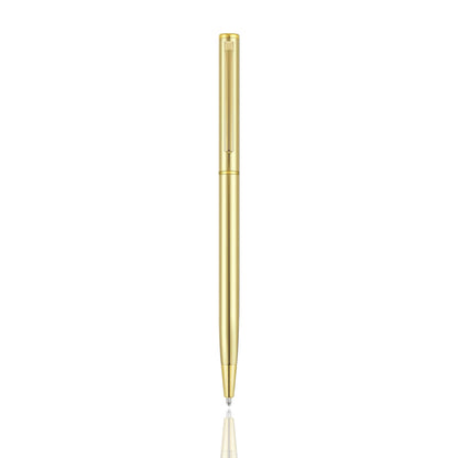Gold Metal Slim Sleek Ballpoint Pen, Classic Gold Pen, Sophisticated Gold Pen, Retractable Metallic Black Ink 1 mm Medium Point Smooth Writing Pen for Desk, Wedding Business Office Supplies Students Teachers Men Women Present