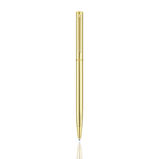 Gold Metal Slim Sleek Ballpoint Pen, Classic Gold Pen, Sophisticated Gold Pen, Retractable Metallic Black Ink 1 mm Medium Point Smooth Writing Pen for Desk, Wedding Business Office Supplies Students Teachers Men Women Present