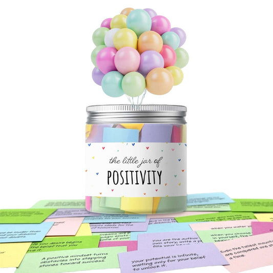 Positivity jar filled with uplifting messages inspiring quotes motivational cards, encouragement messages, pick me up feel good gift for women, best friend, daughter, care package, college girl gift