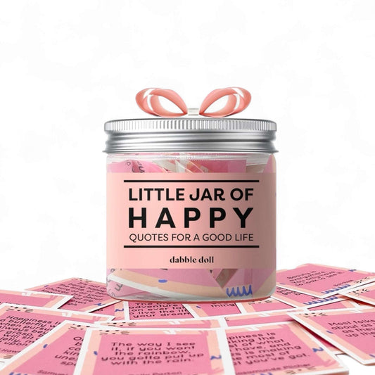 Happy jar filled with uplifting quotes for a good life, jar of encouragement, jar of joy, positive messages jar for happiness, inspiration, gift idea for women