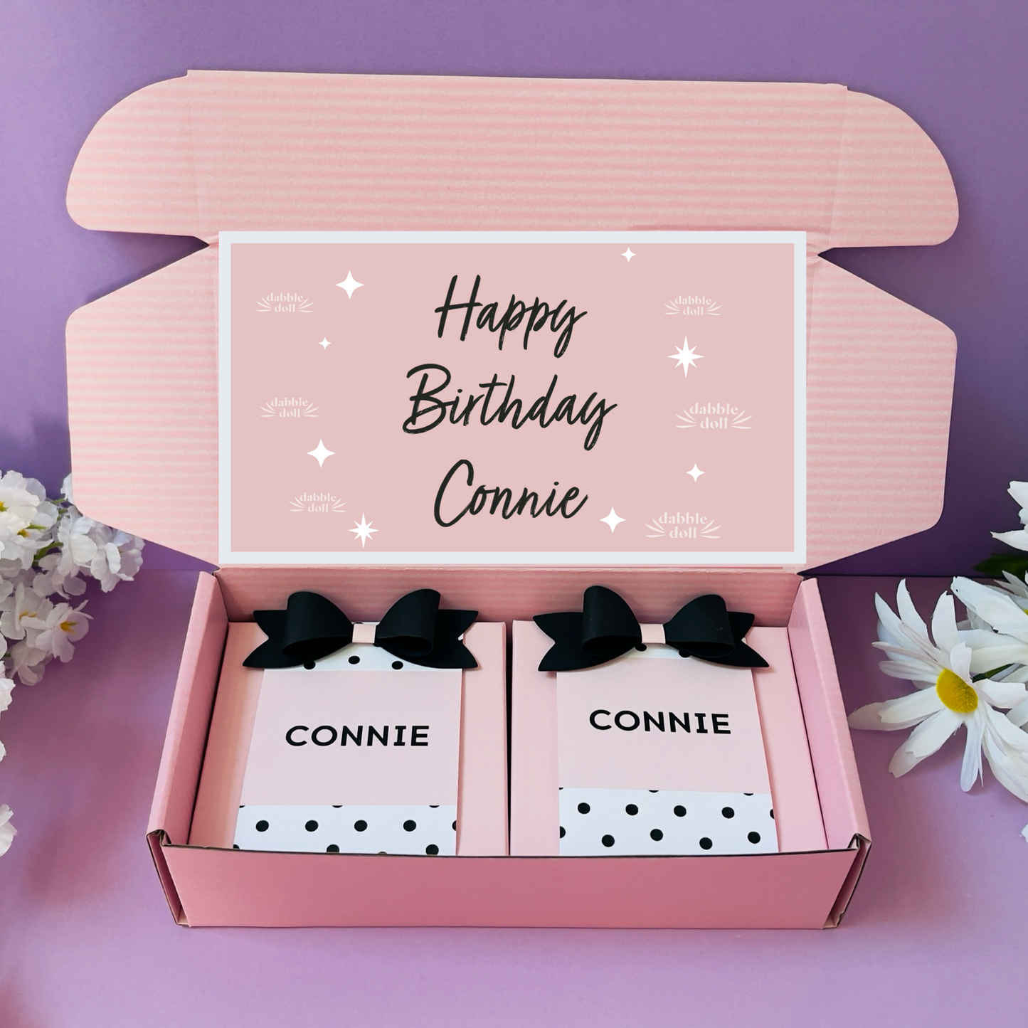 Custom Happy Birthday Gift Box | Pink Sleep Mask + Smiley Socks