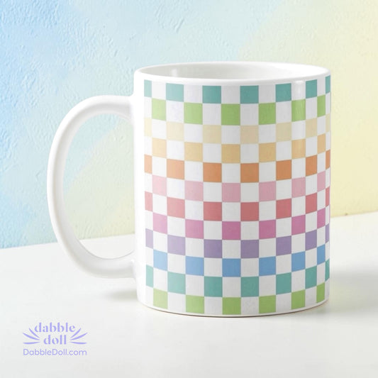 Checkered Rainbow Mug