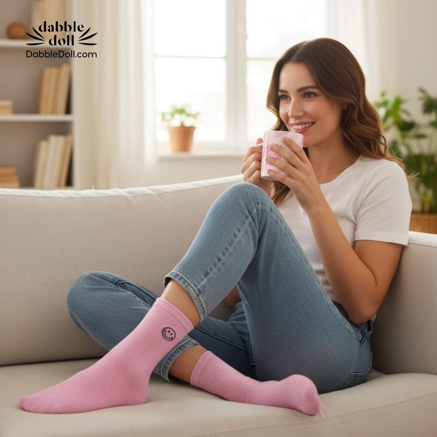 Smiley Socks | Pink/Mauve