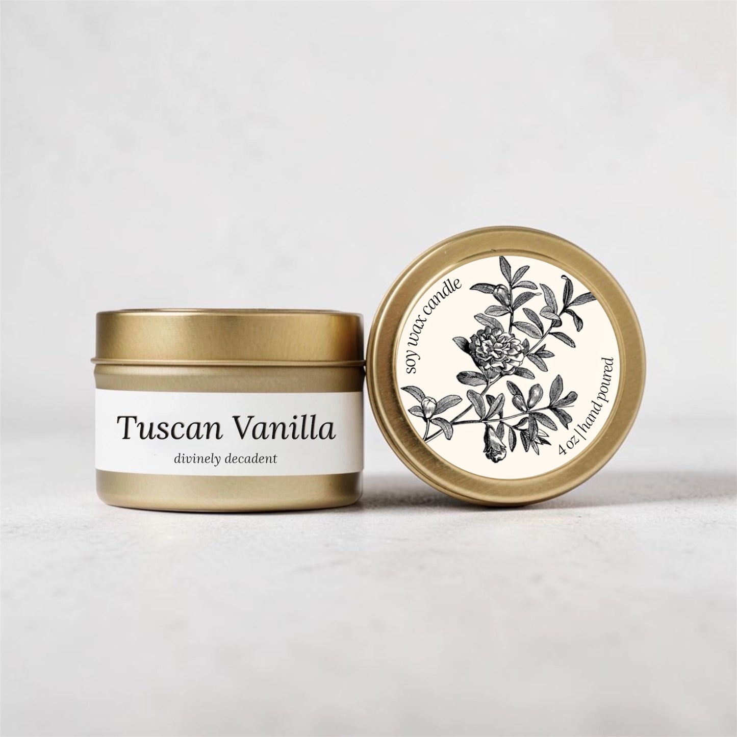 Soy Wax Candle in Gold Tin
