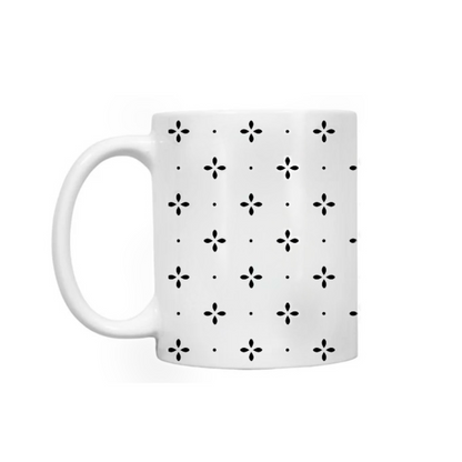 Petite allover pattern mug, eyelet pattern ceramic coffee mug, cute gift mug for mom 