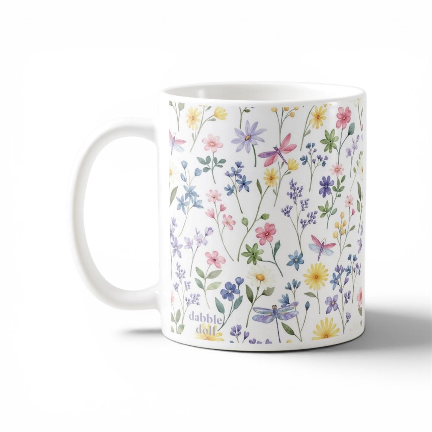 Wildflower floral mug, ceramic coffee mug
