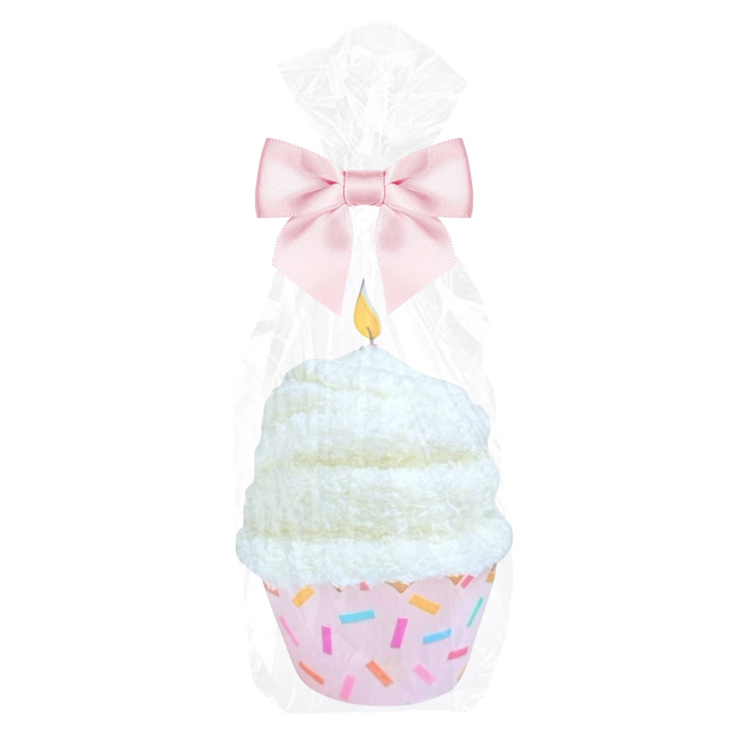 Dabble Doll Birthday Gift Box featuring cupcake design with a candle and pink bow, perfect for birthday gift socks