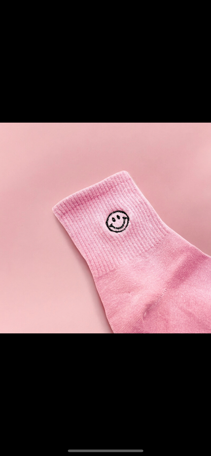 Pink Dabble Doll Socks for Girls with a Smiley Face Design, Perfect Gift for Birthday Celebrations