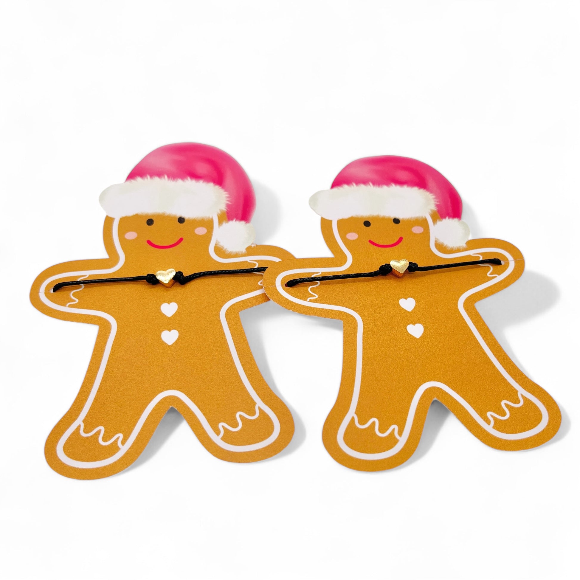 Dabble Doll Gingerbread Bracelet in Brown with Pink Santa Hat for Girls and Women