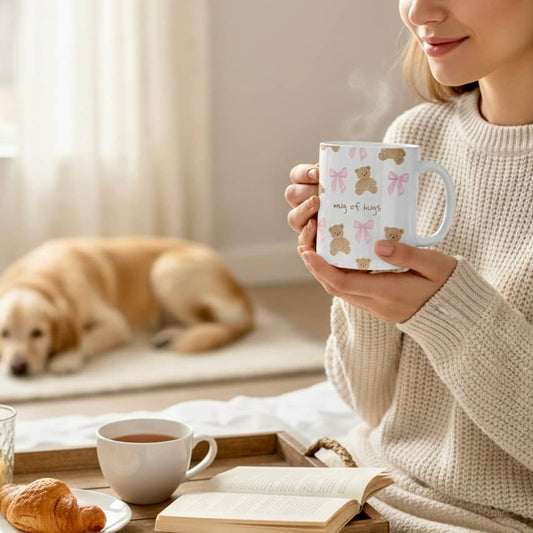 Dabble Doll coffee ceramic mug with a playful design, perfect for enjoying warm beverages at home