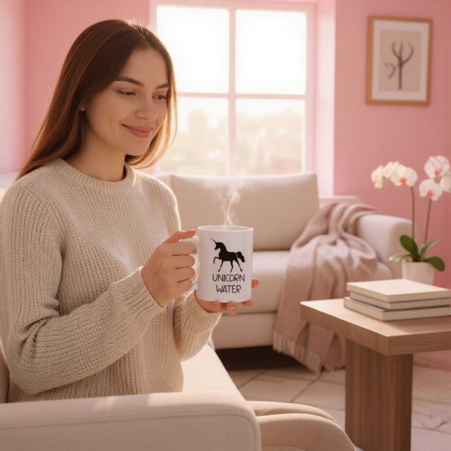 Dabble Doll Gift Box featuring a whimsical coffee mug with a unicorn design for unique gifting