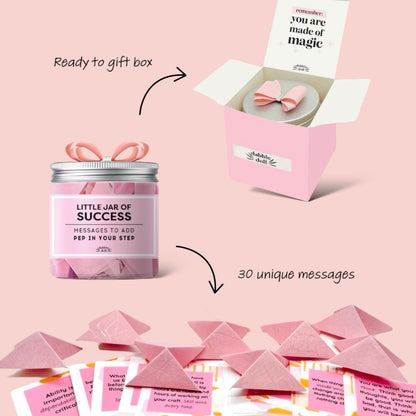 Dabble Doll Little Jar of Success in Pink, a gift for girls with affirmations and 30 unique messages