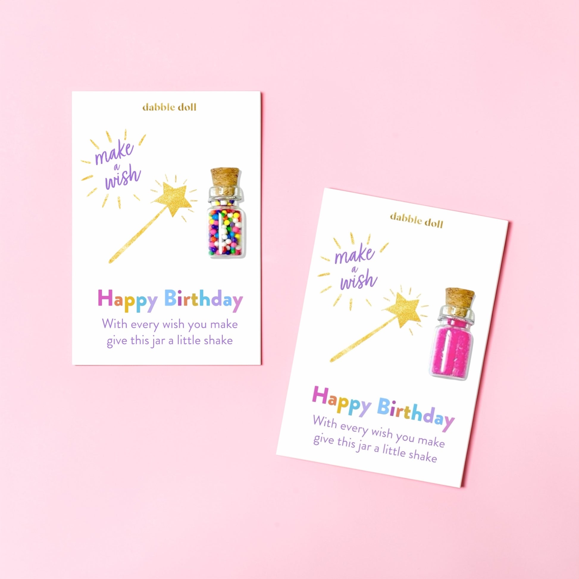 Dabble Doll Birthday Gift Box with Colorful Confetti and Wish Jar for Celebrating Special Moments