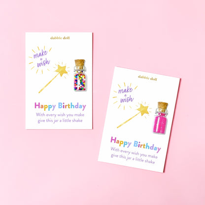 Dabble Doll Birthday Gift Box with Colorful Confetti and Wish Jar for Celebrating Special Moments